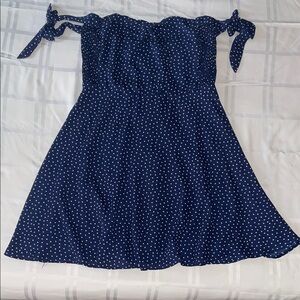 Lulu's Navy & White Tie-Shoulder Dress